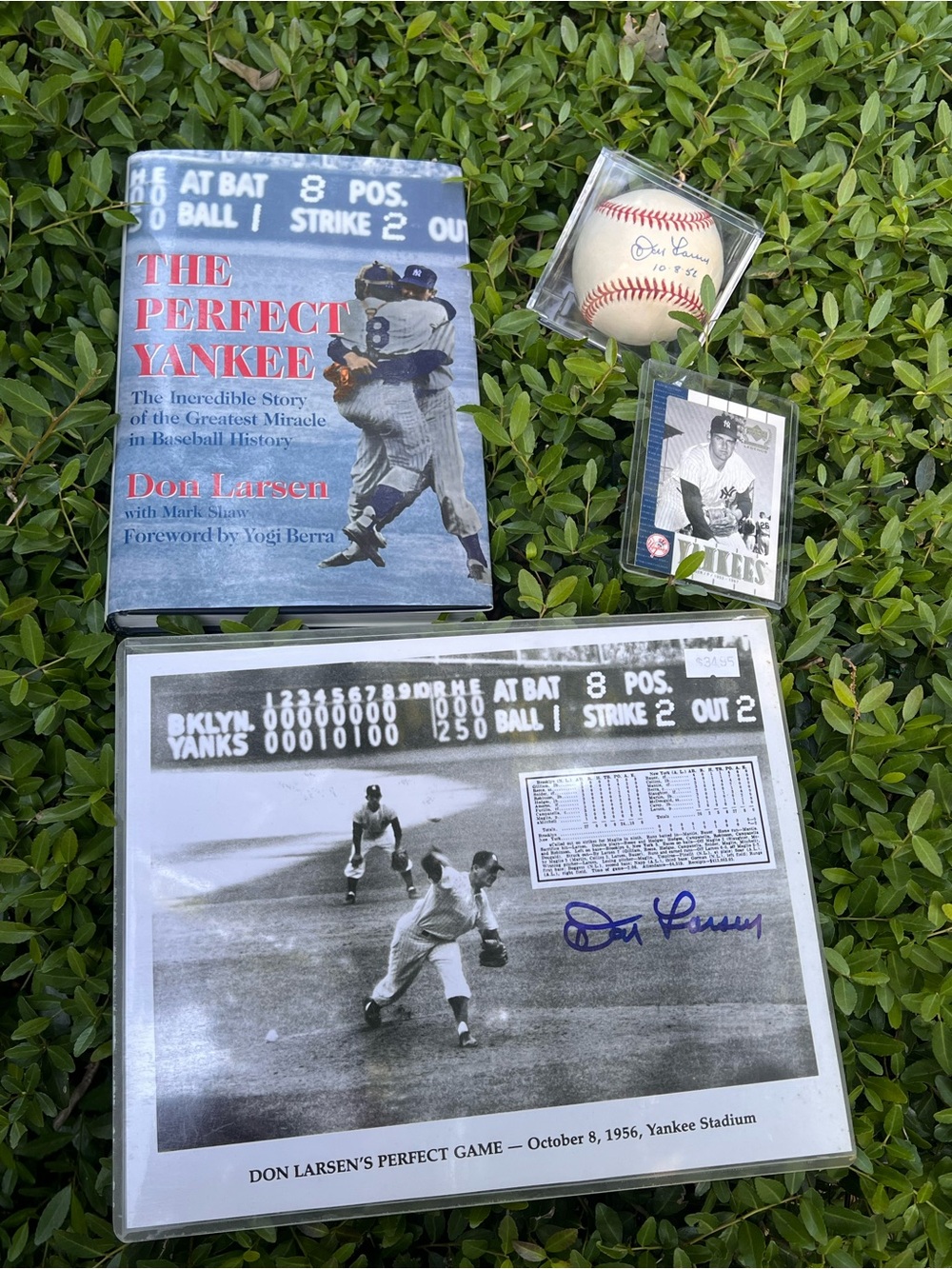 Don Larsen The Perfect Game Yankee Book & Signed Memorabilia Set